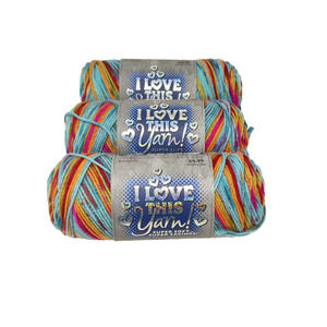 I Love This Yarn Prints Lot of 3 Acrylic Worsted Weight Color Kaleidoscope